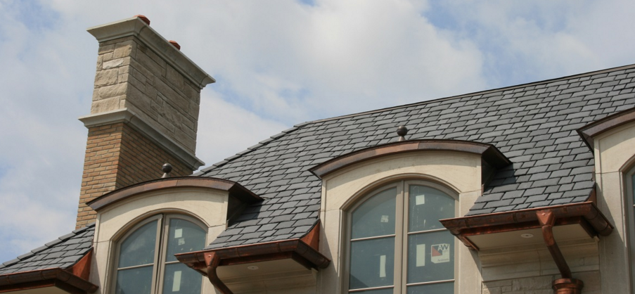 composite roof on a large home