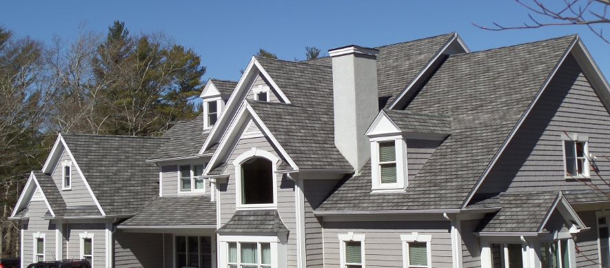 home roof with asphalt shingles