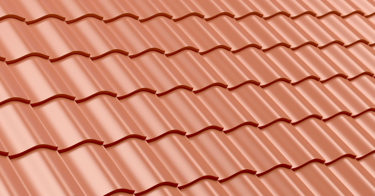 close-up of a copper roof