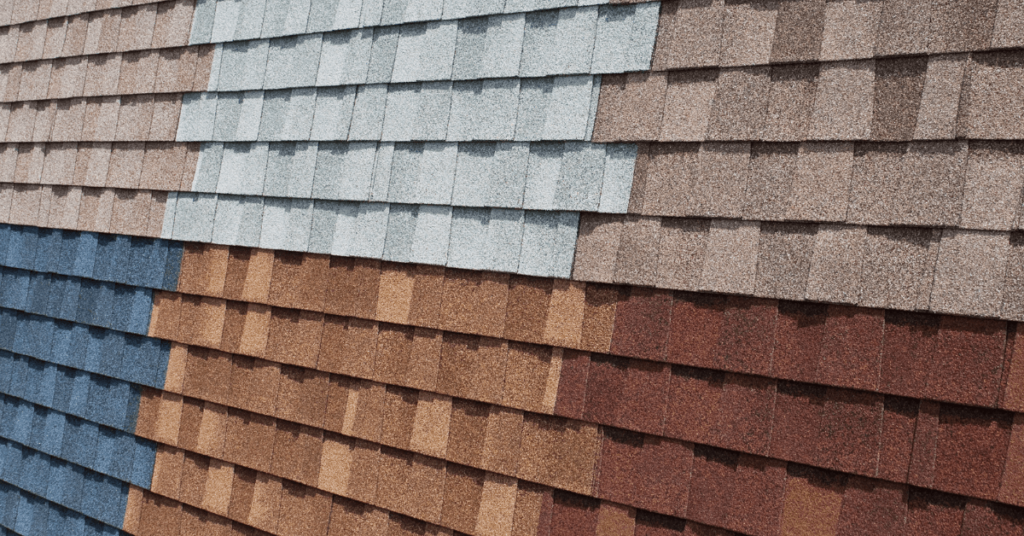 selection of different colored roof shingles