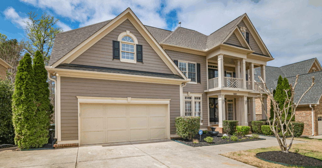 Residential home with roof underlayment for its asphalt shingles