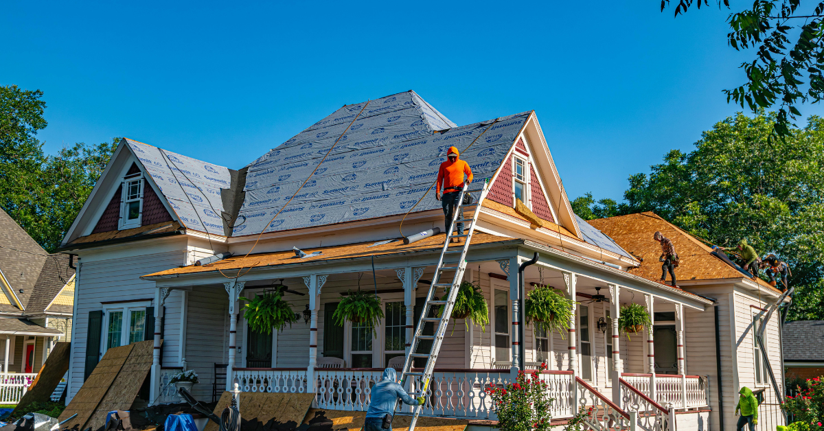 The PJ's Roofing team prepping a roof for the temperature swings of Spring.